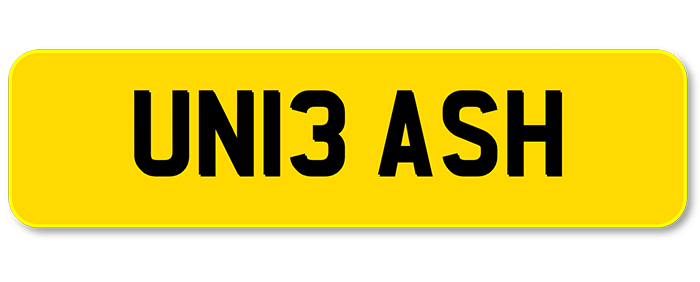 Private Plate: UN13 ASH