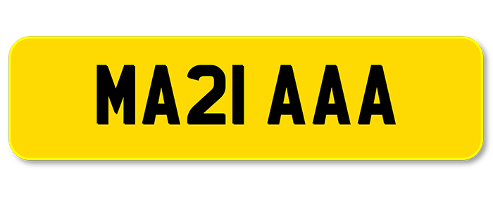 Private Plate: MA21 AAA