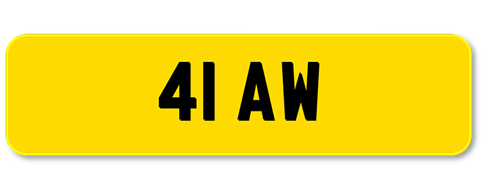 Private Plate: 41 AW