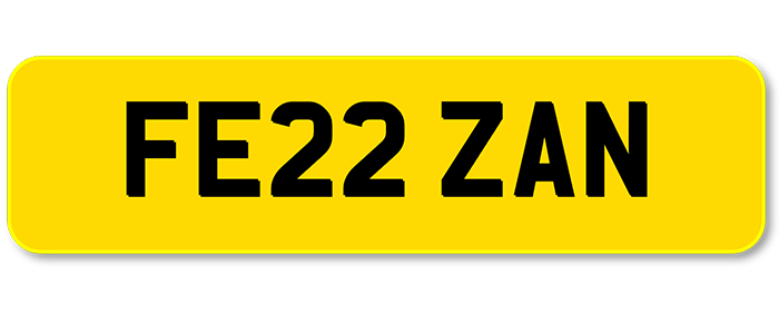 Private Plate: FE22 ZAN