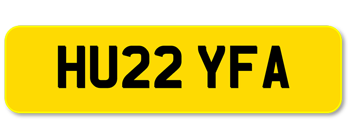 Private Plate: HU22 YFA