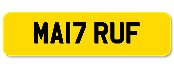 Private Plate: MA17 RUF