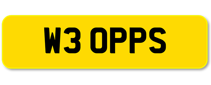 Private Plate: W3 0PPS